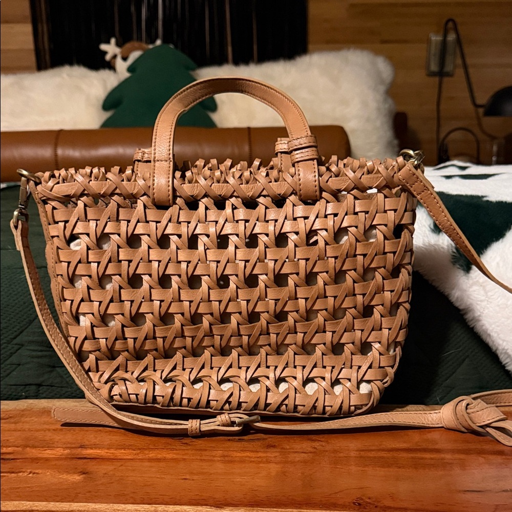 Woven Tan Handbag